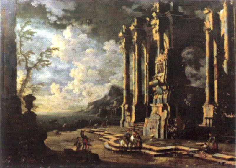Leonardo Coccorante Harbor Scene with Roman Ruins China oil painting art